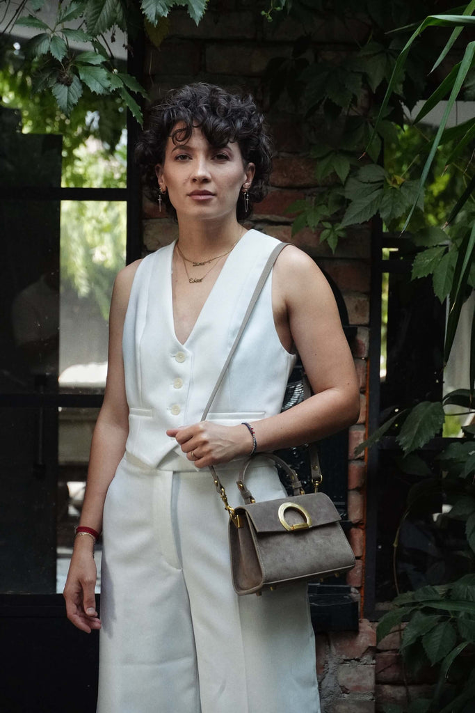 DIANA Mini Grej Velur - Handbags - ONOCAN