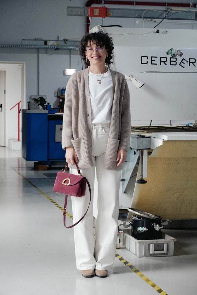 LILYBETH Burgundy Wine Velur - Handbags - ONOCAN