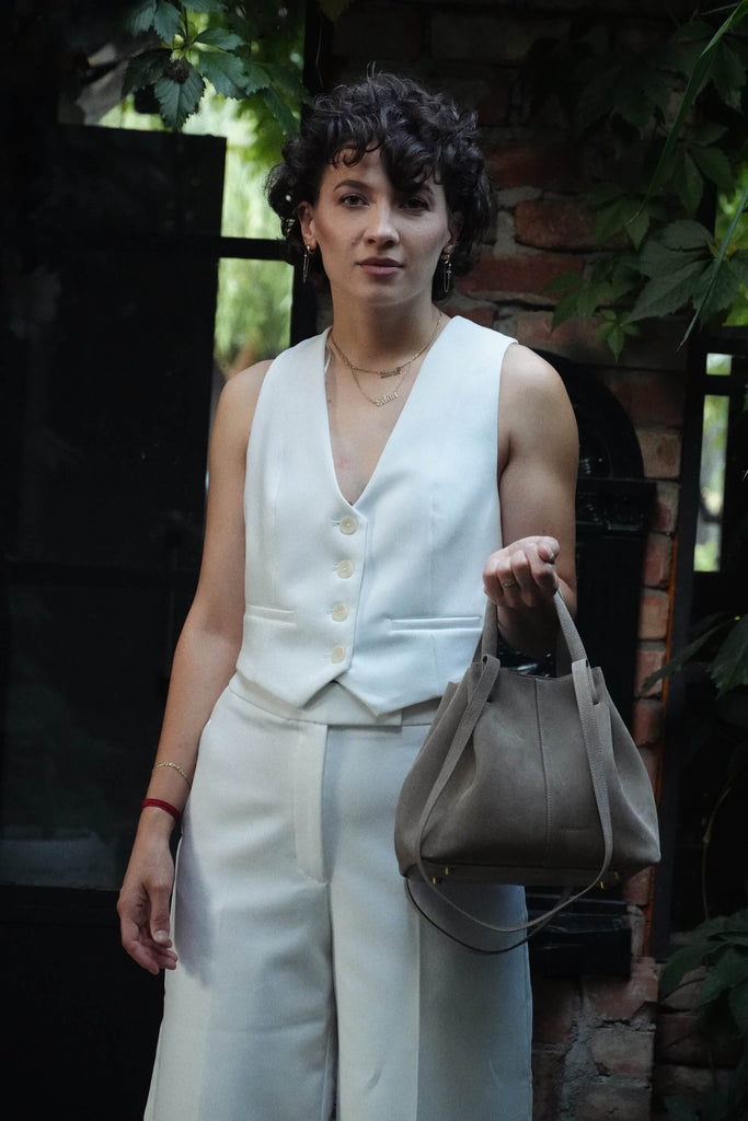 NOVA Small Grej Velur - Handbags - ONOCAN
