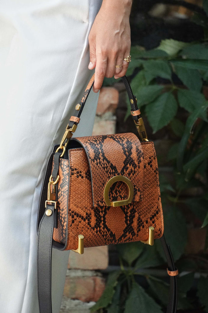 RITA Camel Snake - Handbags - ONOCAN