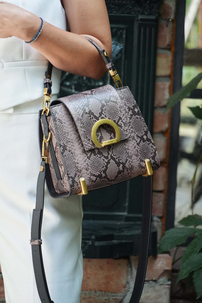 RITA Mauve Snake - Handbags - ONOCAN