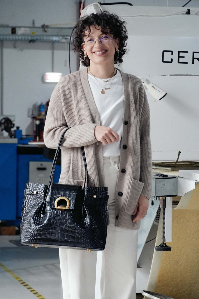 TARA Negru Croco - Handbags - ONOCAN