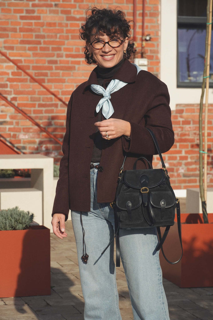 TERRA Small Negru Velur - Handbags - ONOCAN