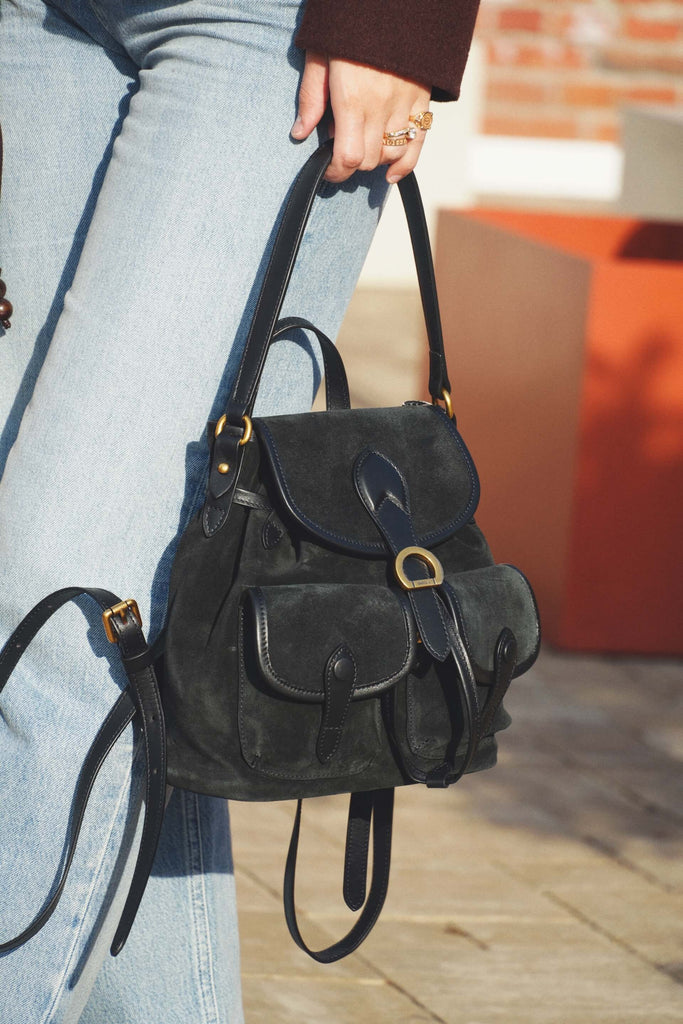 TERRA Small Negru Velur - Handbags - ONOCAN