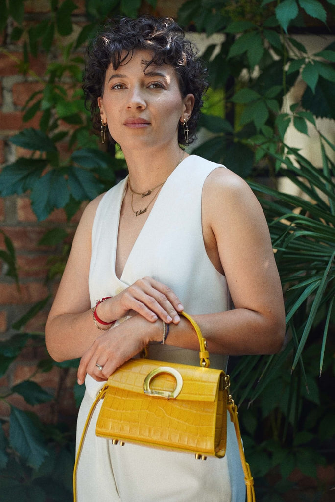 DIANA Mini Galben Croco - Handbags - ONOCAN