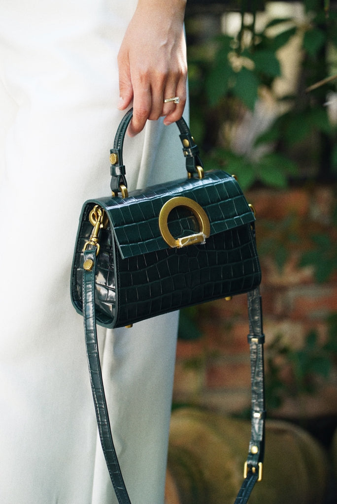 DIANA Mini Green Emerald Croco - Handbags - ONOCAN
