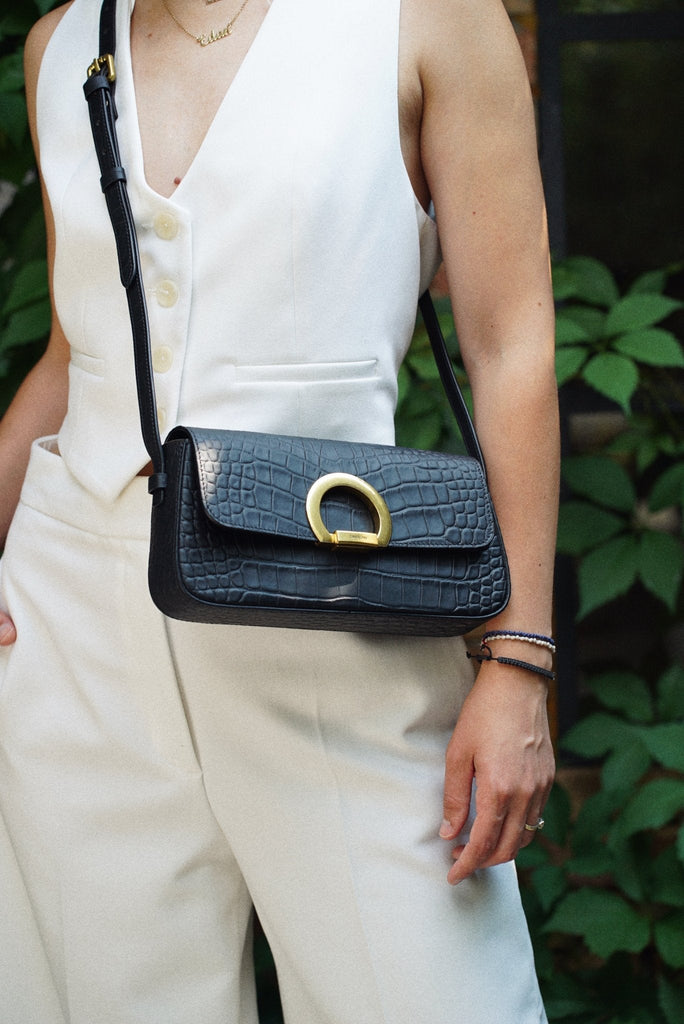 EVA Negru Mat Croco - Handbags - ONOCAN