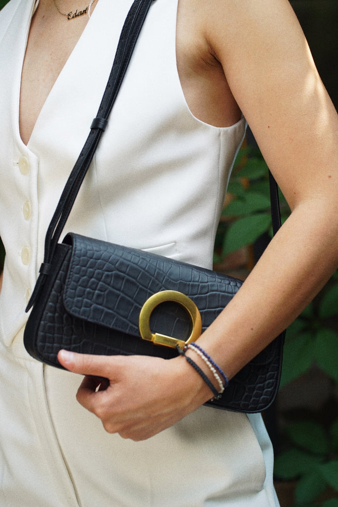 EVA Negru Mat Croco - Handbags - ONOCAN