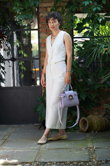 KARINA Midi Lavanda Croco - Handbags - ONOCAN
