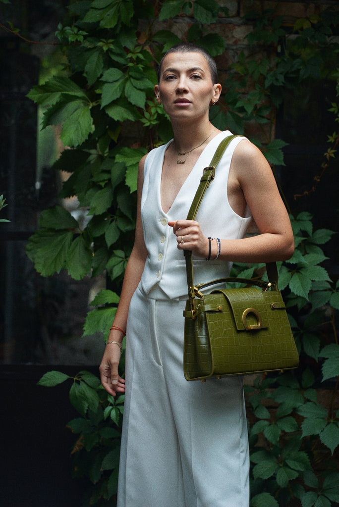 KARINA Olive Croco - Handbags - ONOCAN