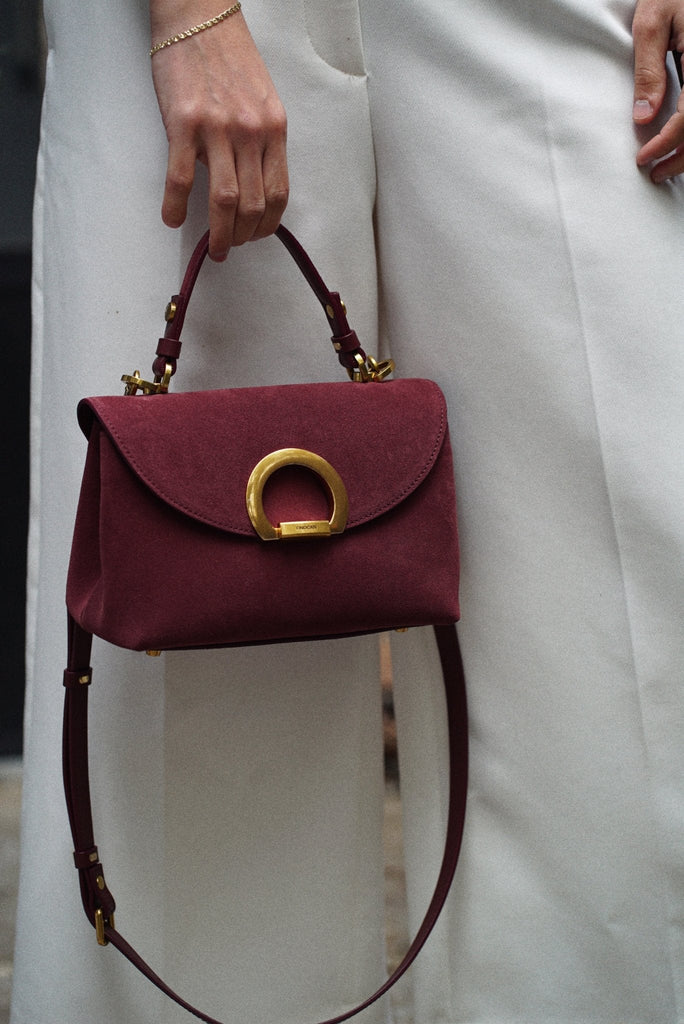 LILYBETH Burgundy Velur - Handbags - ONOCAN