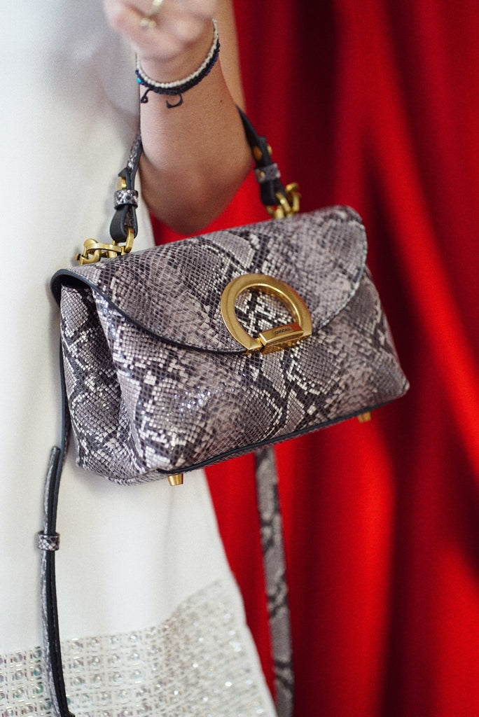 LILYBETH Grey Snake - Handbags - ONOCAN