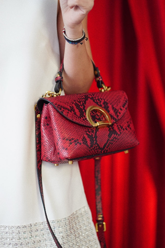 LILYBETH Red Snake - Handbags - ONOCAN