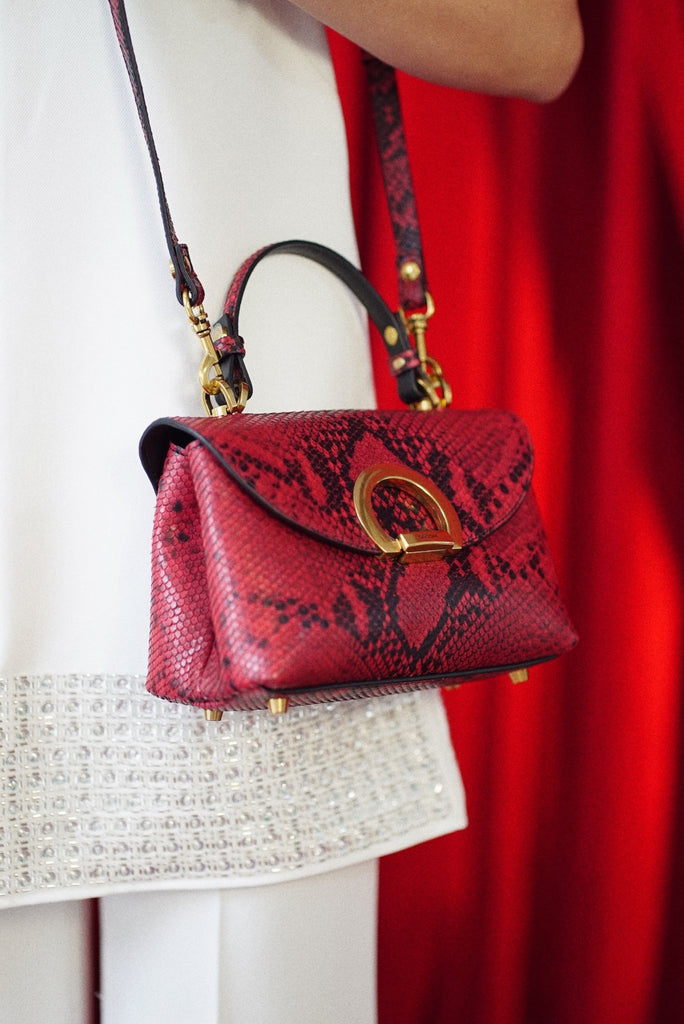 LILYBETH Red Snake - Handbags - ONOCAN