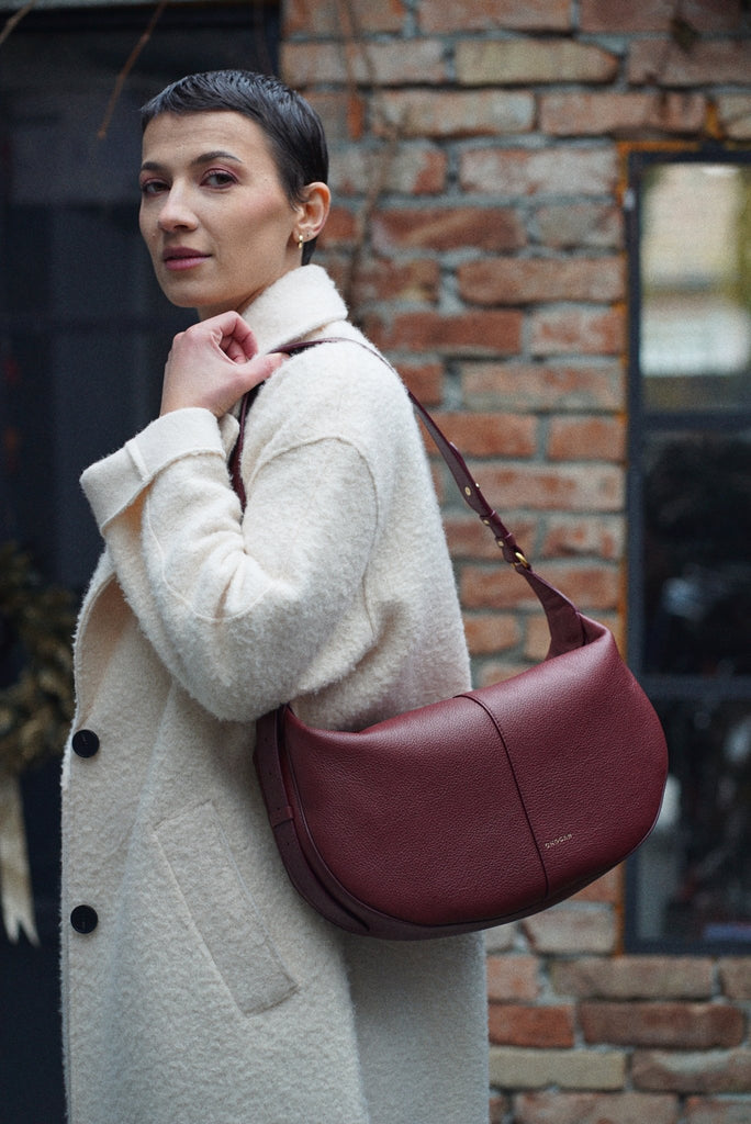 OLIVIA Midi Burgundy - Handbags - ONOCAN