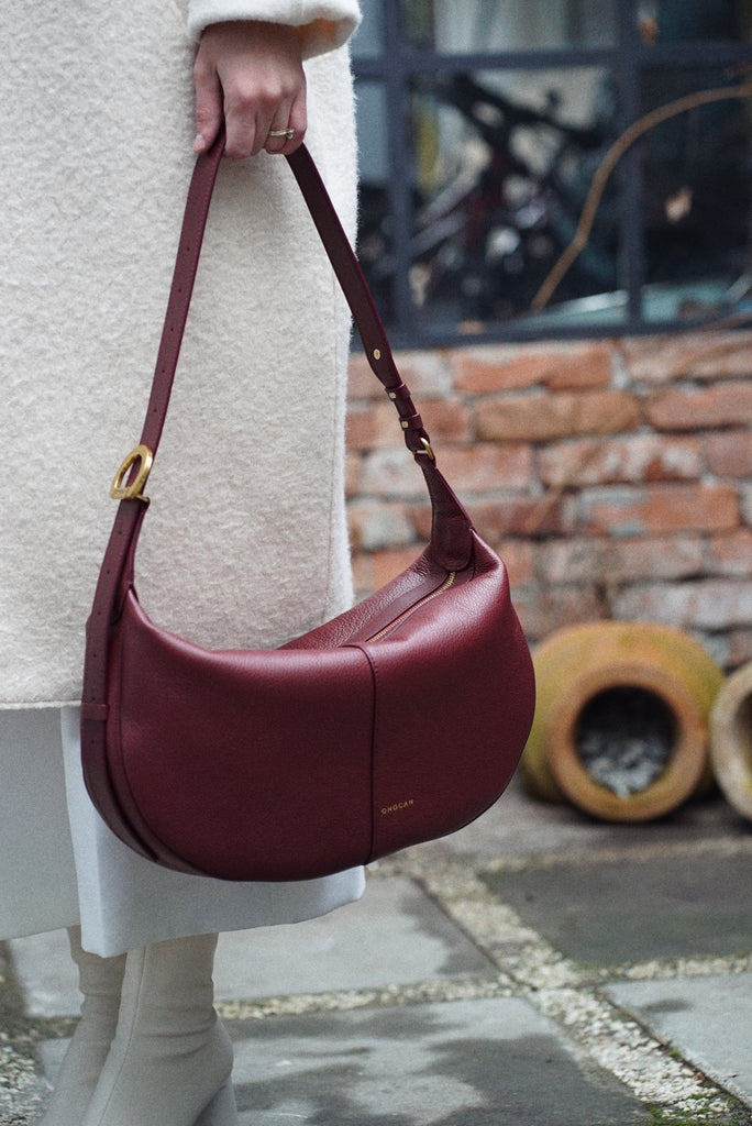 OLIVIA Midi Burgundy - Handbags - ONOCAN