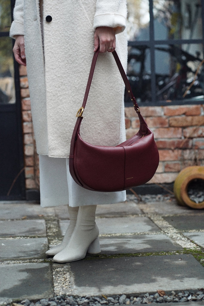 OLIVIA Midi Burgundy - Handbags - ONOCAN