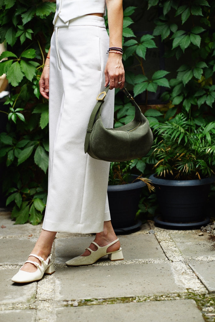 OLIVIA Midi Verde Velur - Handbags - ONOCAN
