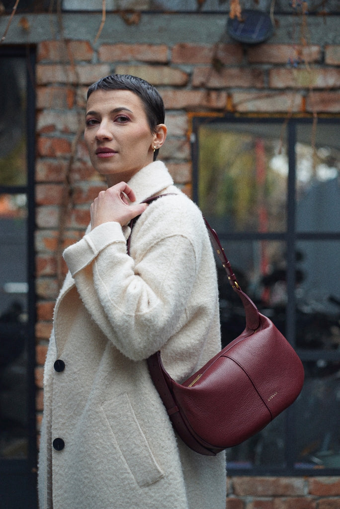 OLIVIA Mini Burgundy - Handbags - ONOCAN