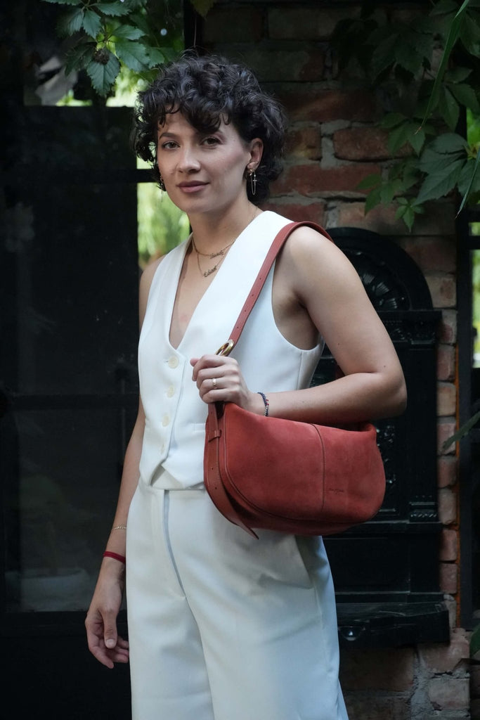OLIVIA Small Argile Velur - Handbags - ONOCAN