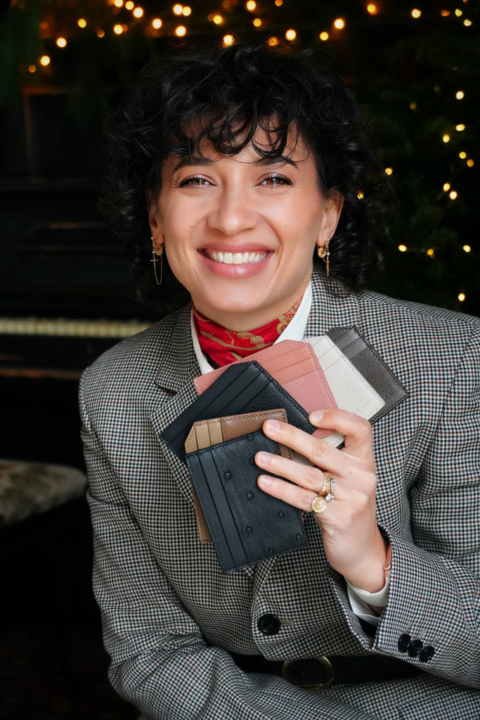 Portcard Negru Struț - Handbags - ONOCAN