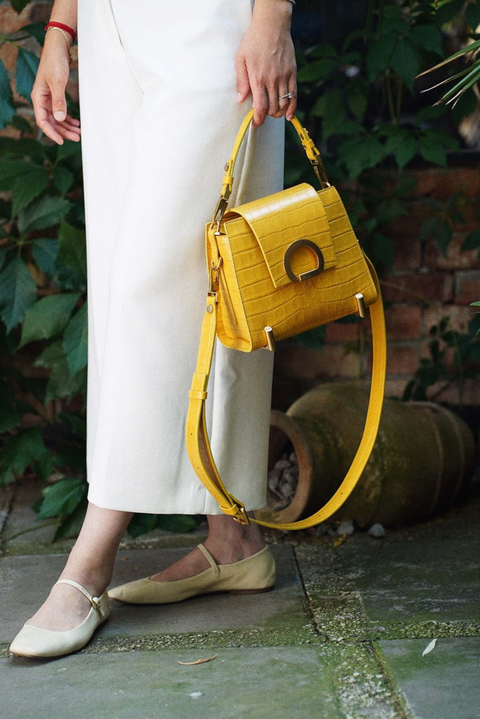 RITA Galben Croco - Handbags - ONOCAN