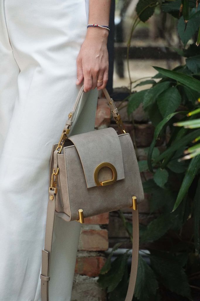 RITA Grej Velur - Handbags - ONOCAN