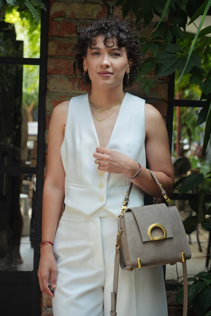 RITA Grej Velur - Handbags - ONOCAN