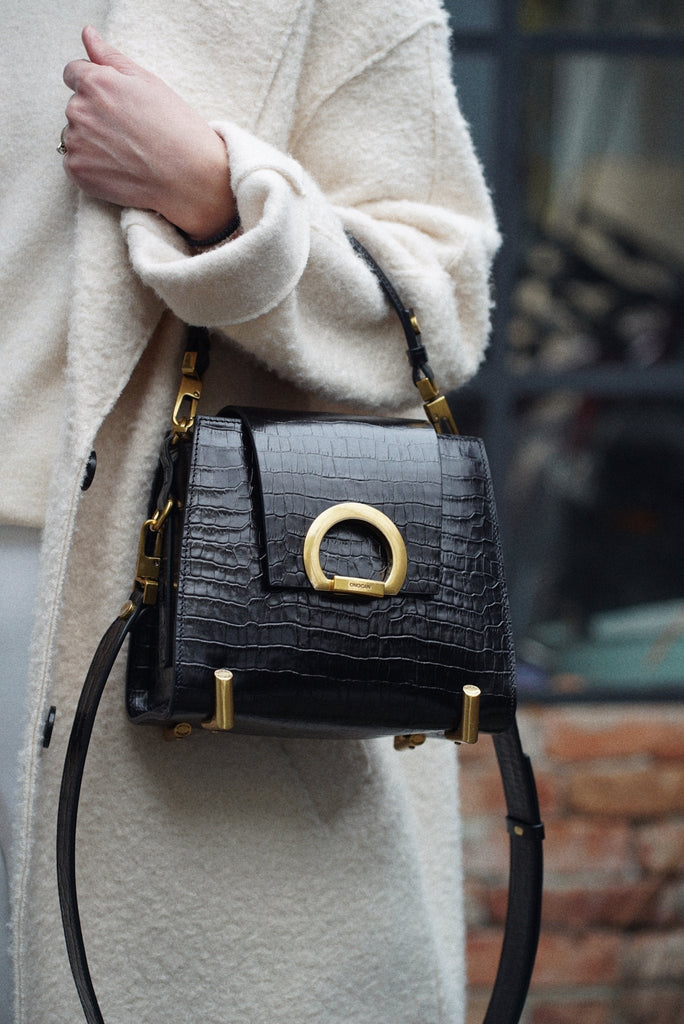 RITA Negru Croco - Handbags - ONOCAN