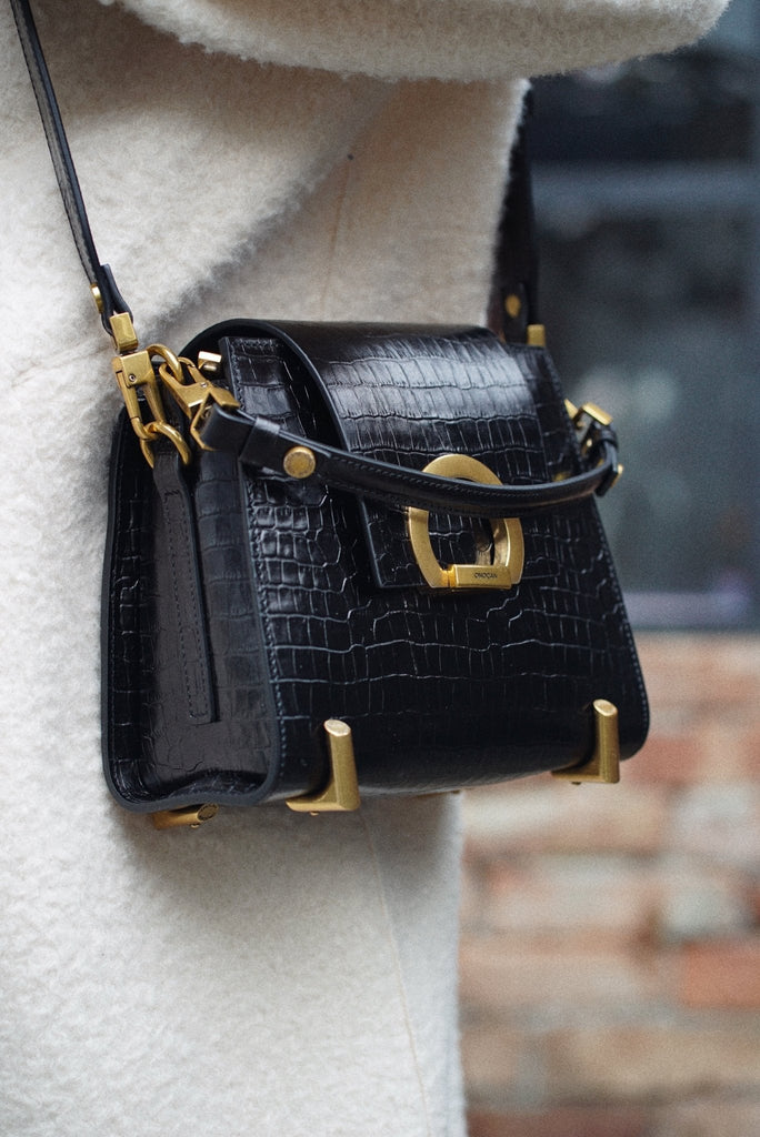 RITA Negru Croco - Handbags - ONOCAN