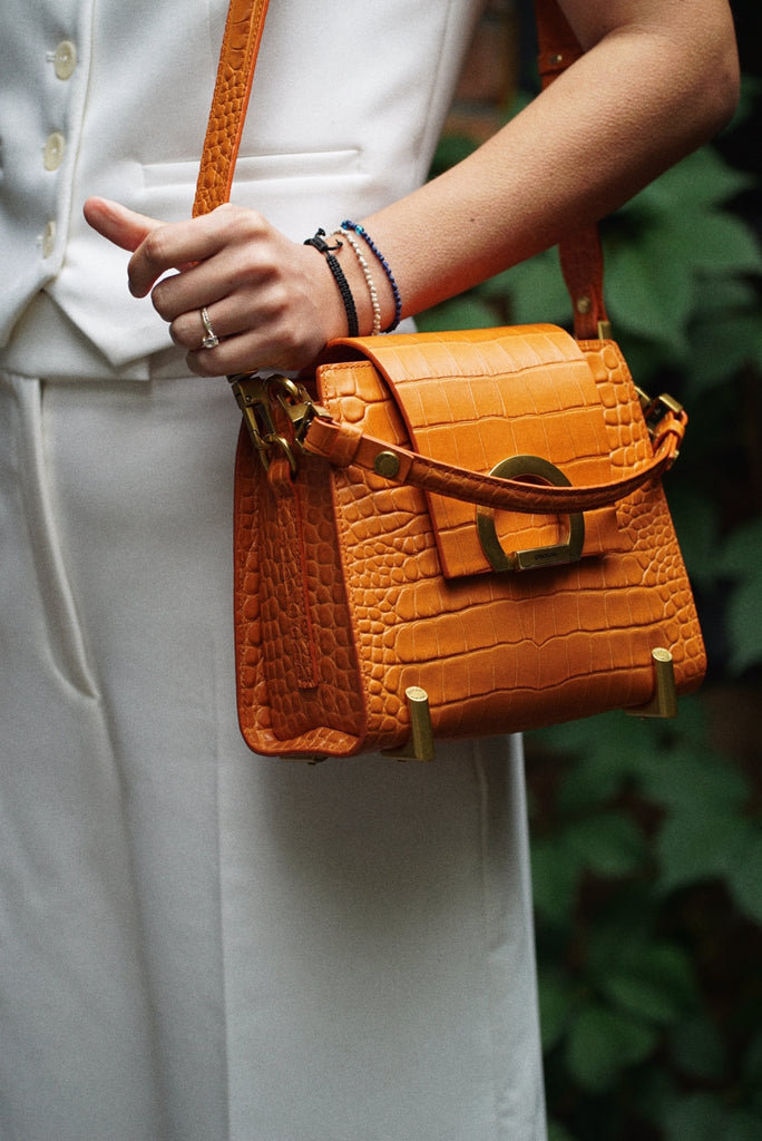 RITA Terracotta Croco - Handbags - ONOCAN