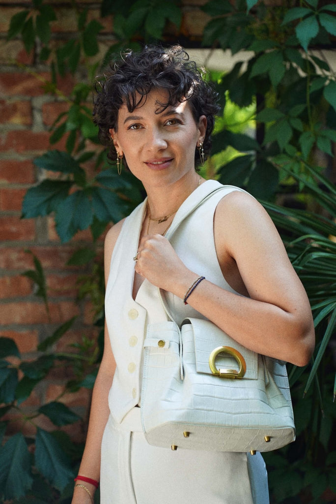 TARA Mini Off White Croco - Handbags - ONOCAN