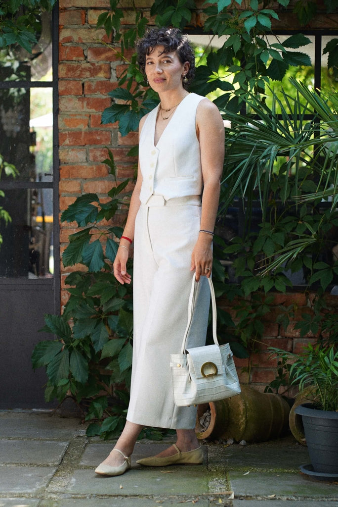 TARA Mini Off White Croco - Handbags - ONOCAN